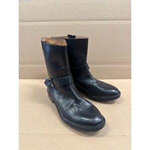 Fratelli Rossetti Patented Buckle Leather‎ Ankle Boots Black Men's Size 42 EU